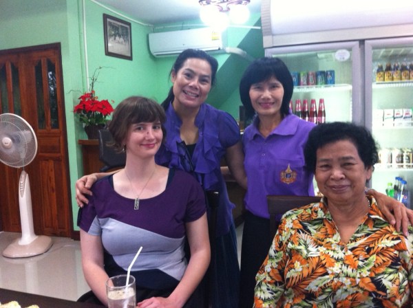 Top right is the teacher who took me out to dinner, and top left and bottom right are the restaurant owners, and also the mother and grandmother of one of my students.